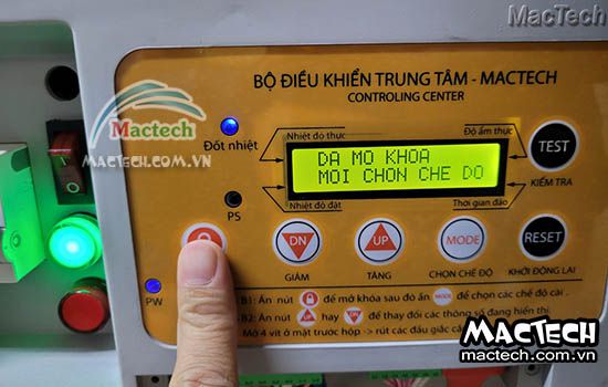 Cách bật tắt chuông báo hết nước trên máy ấp trứng Mactech