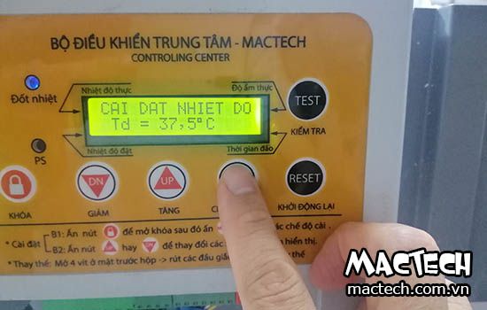 Hướng dẫn cách cài nhiệt độ trên máy ấp trứng Mactech