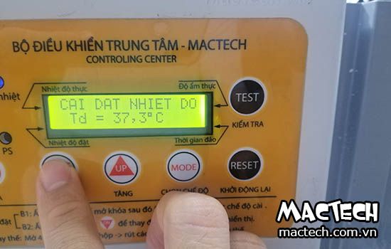 Hướng dẫn cách cài nhiệt độ trên máy ấp trứng Mactech