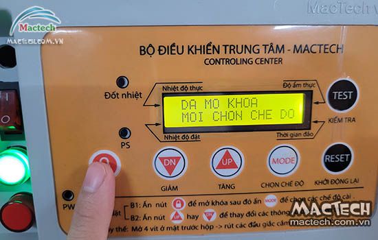 Hướng dẫn cài đặt nhiệt độ và thời gian sấy trên máy sấy Mactech