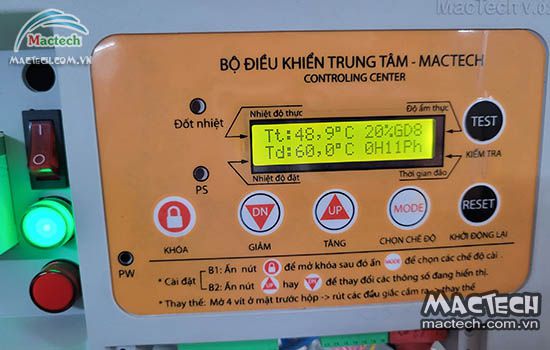 Hướng dẫn cài đặt nhiệt độ và thời gian sấy trên máy sấy Mactech