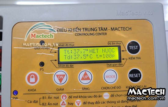 Loa báo hết nước trên máy ấp trứng Mactech, vài lưu ý khi hết nước