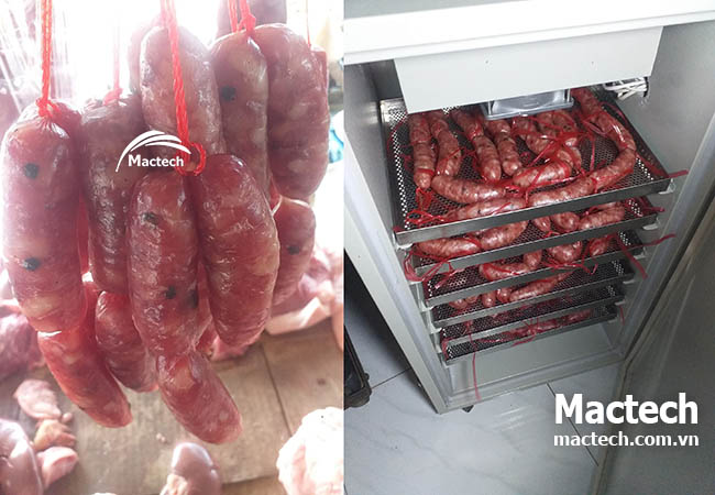 Máy sấy lạp xưởng Mactech, sấy khô nhanh khô đều màu đẹp