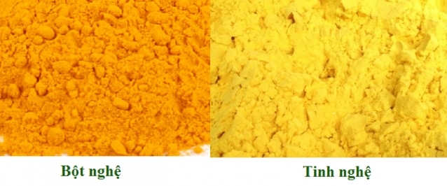 Phân biệt tinh bột nghệ và bột nghệ qua màu sắc