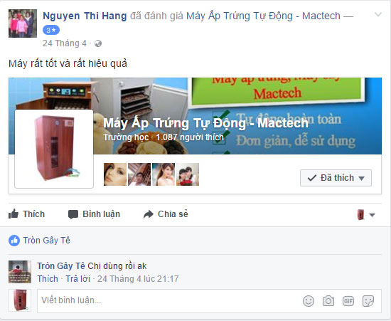 phan hoi khach mua may ap trung ga