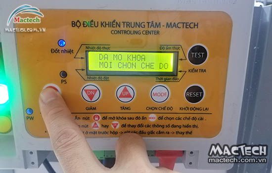 Cách tắt chế độ đảo tự động trên máy ấp trứng công nghiệp Mactech