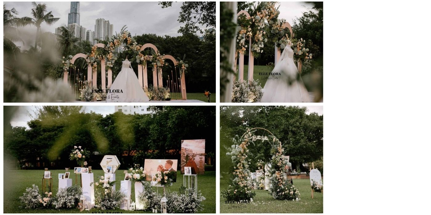 Các hạng mục trong trang trí tiệc cưới ngoài trời phong cách vintage