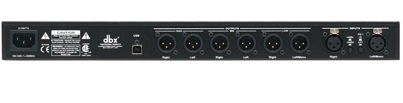 Hậu của bộ xử lý tín hiệu âm thanh DBX DriveRack PA+