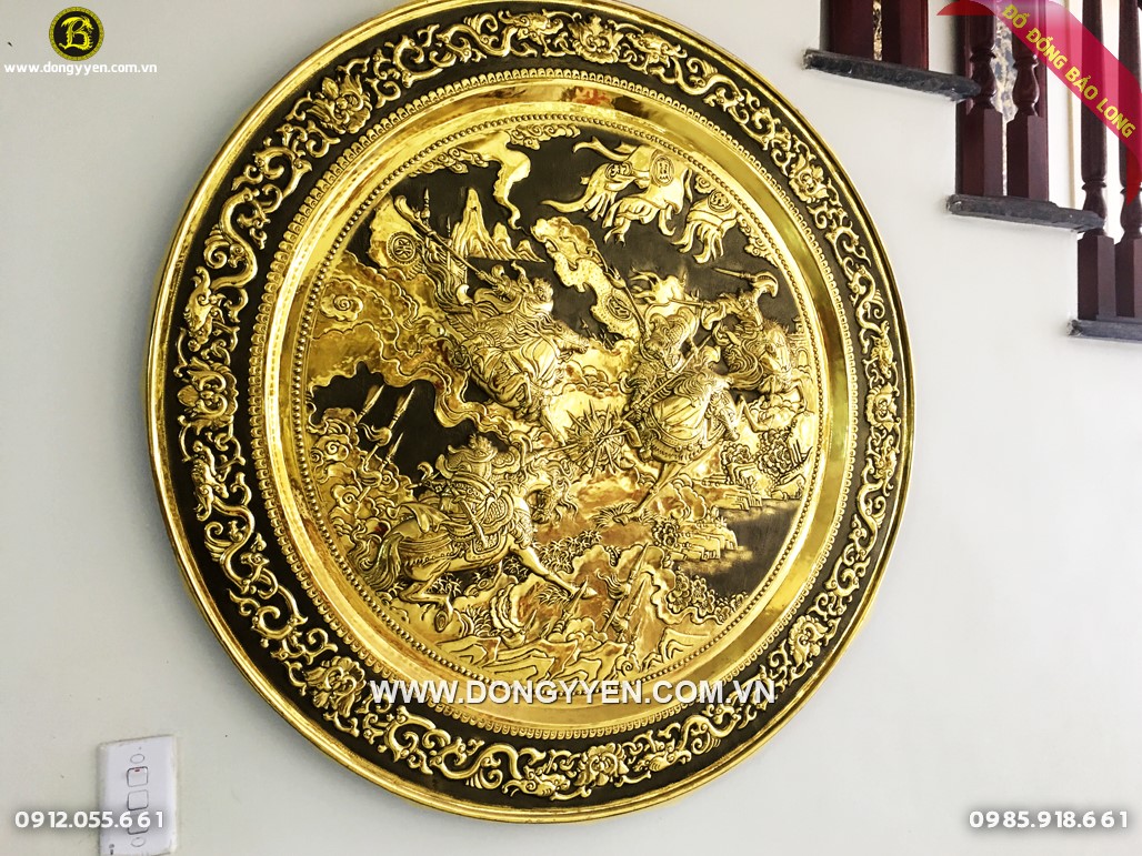 Mâm đồng tam anh chiến lữ bố đường kính 1m