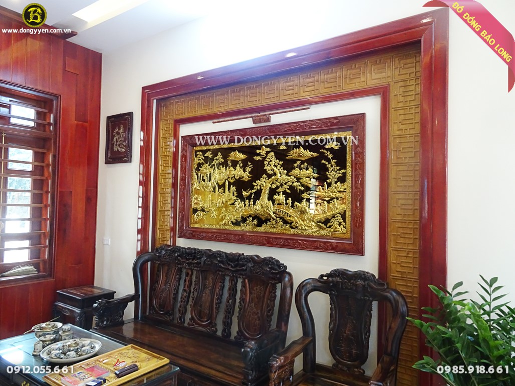 Tranh vinh quy được chạm thủ công bằng đồng tấm dày 8rem