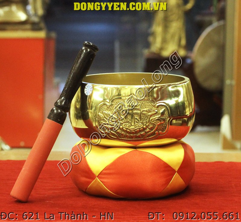 Chuông bát bằng đồng - dát vàng