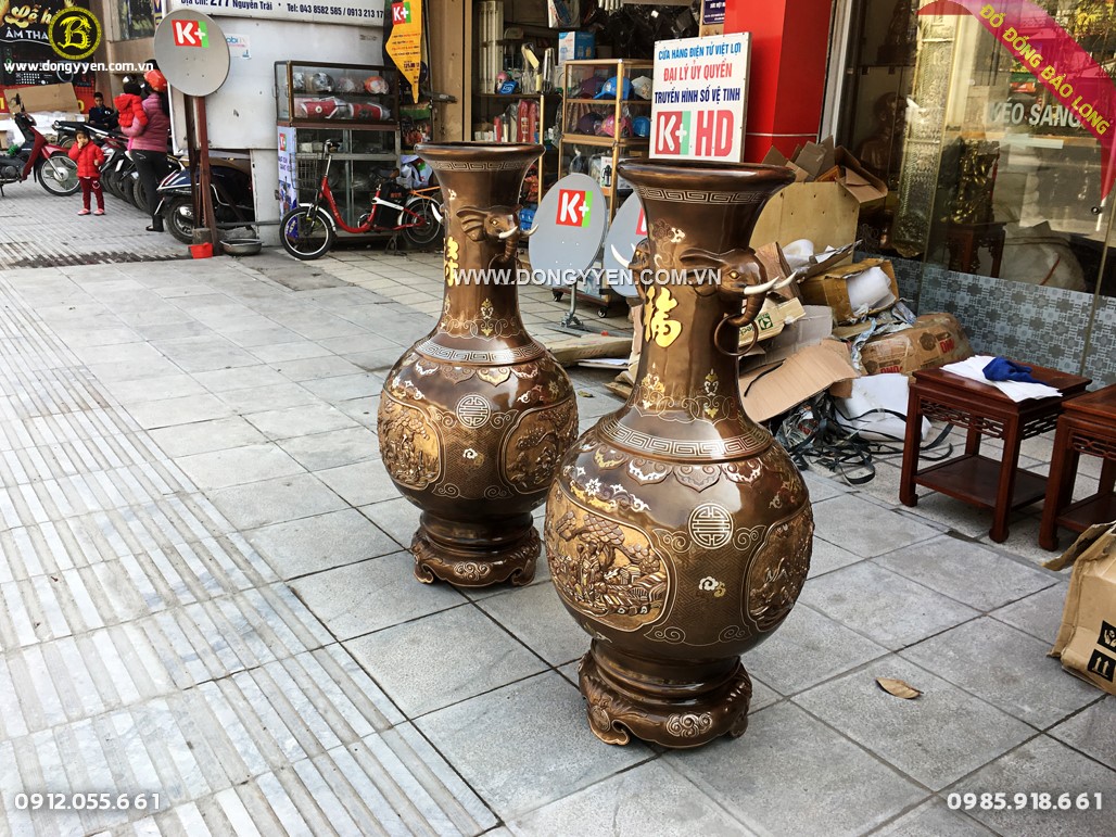 Đôi Lộc Bình Phúc Lộc Thọ Tai Voi 1m27