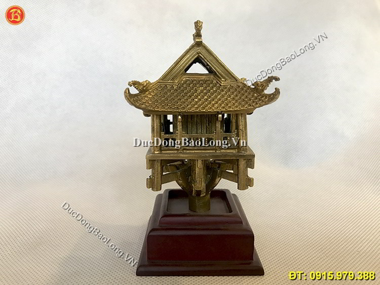 Chùa Một Cột được đúc thủ công tinh xảo bằng đồng thau nguyên chất, cao 13cm