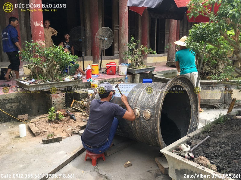 quy trình đúc đại hồng chung cho chùa