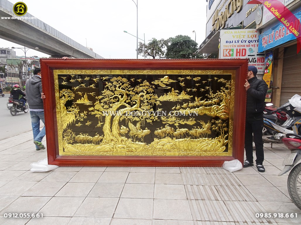 Tranh Bách Hạc Song Tùng 3m21