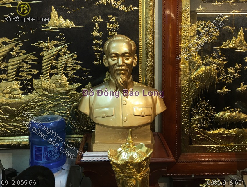 Tượng Bác Hồ bằng đồng bán thân cao 86cm