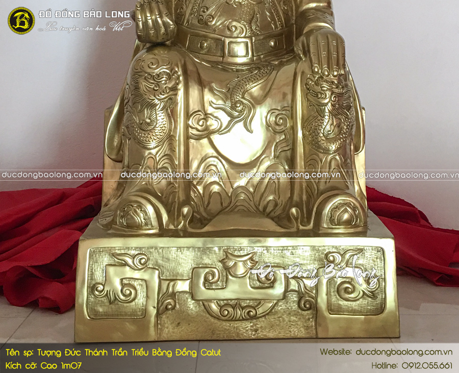 Tượng đức thánh trần triều bằng đồng catut cao 1m07