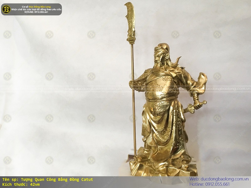 tượng quan công bằng đồng catut 42cm