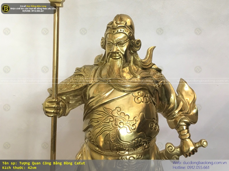 tượng quan công bằng đồng catut 42cm