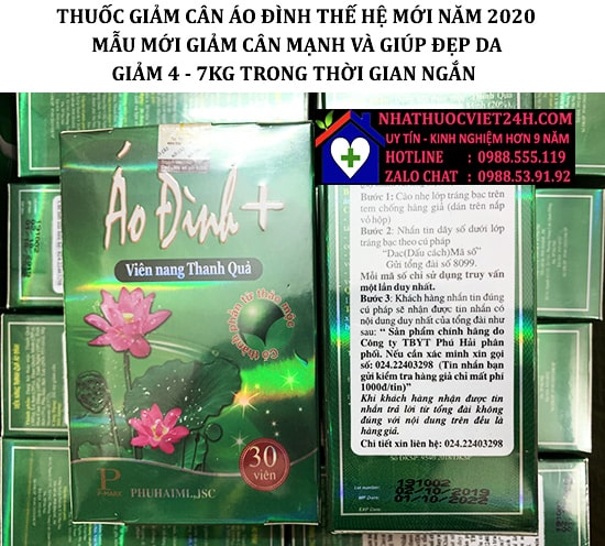THUỐC GIẢM CÂN ÁO ĐÌNH CHÍNH HÃNG - HỘP 30 VIÊN MẪU MỚI NĂM 2020