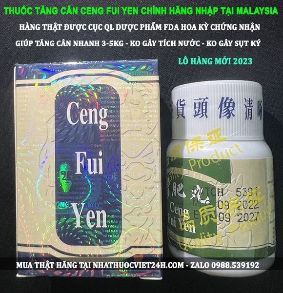 VIÊN UỐNG TĂNG CÂN CENG FUI YEN HÀNG CHÍNH HÃNG WELIP MALAYSIA