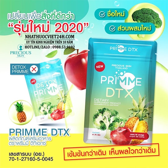 DETOX TIÊU MỠ GIẢM CÂN PRIMME DTX CHÍNH HÃNG