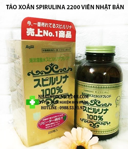 TẢO XOẮN SPIRULINA 2200 VIÊN CHÍNH HÃNG NHẬP NGUYÊN THÙNG TỪ NHẬT BẢN