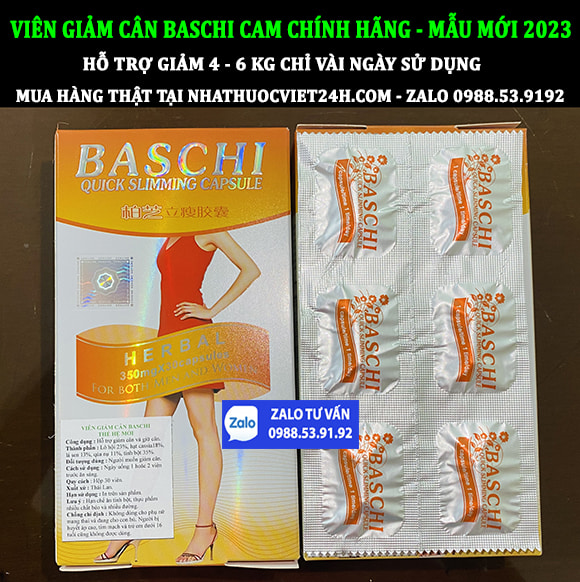 VIÊN GIẢM CÂN BASCHI CAM DẠNG VỈ HỘP 30 VIÊN. LÔ HÀNG MỚI NĂM 2023 GIẢM CÂN MẠNH HƠN 30%