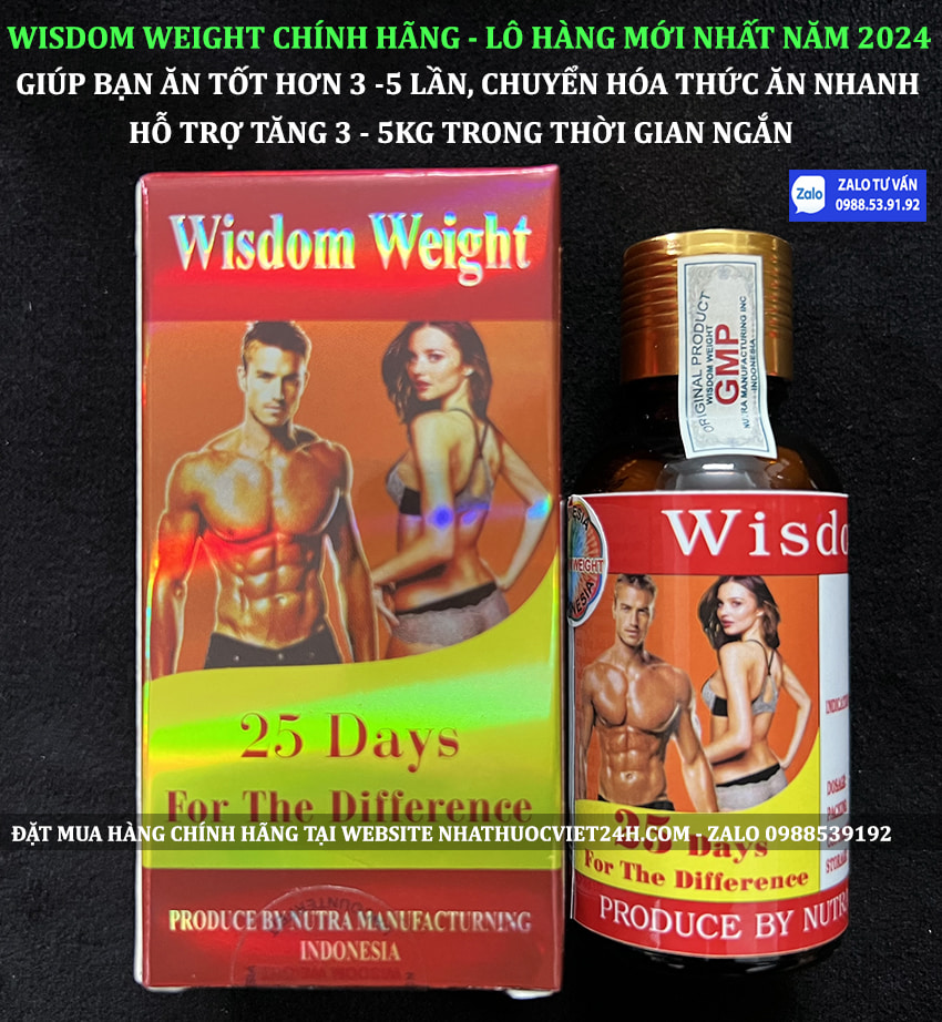 COMBO 2 HỘP THUỐC TĂNG CÂN WISDOM WEIGHT CHÍNH HÃNG