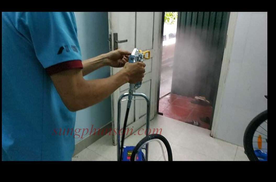 Sơn tường bằng Súng phun sơn