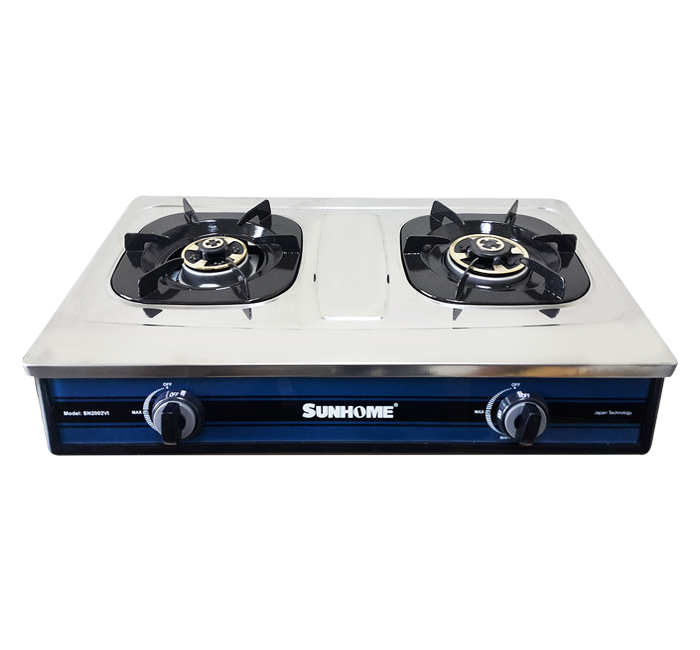 Bếp gas dương mặt Inox sunhome SN2002VI