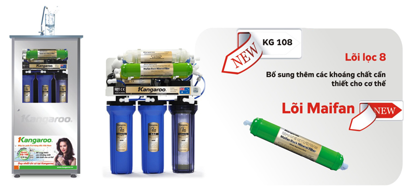 Máy lọc nước RO 108 Máy lọc nước RO - Lõi đá Maifan KG-108 vỏ inox không nhiễm từ