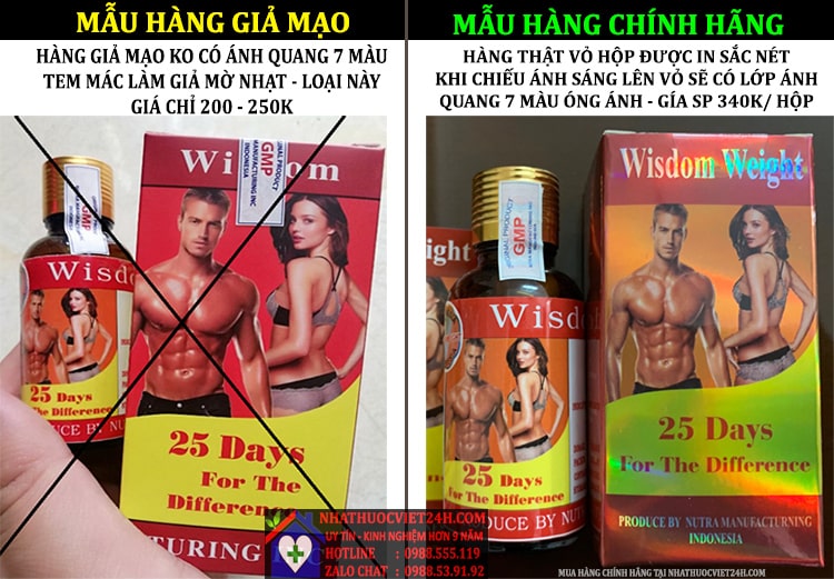CÁCH PHÂN BIỆT THUỐC TĂNG CÂN WISDOM WEIGHT THẬT GIẢ CHÍNH XÁC 100%