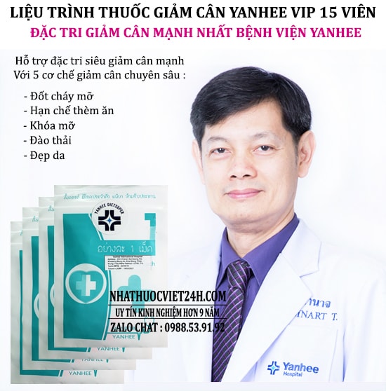 THUỐC GIẢM CÂN VIP 8, VIP 13, VIP 15, VIP 17 KÊ ĐỘC QUYỀN TẠI BỆNH VIỆN YANHEE