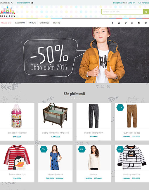 Website mẹ và bé Kid life