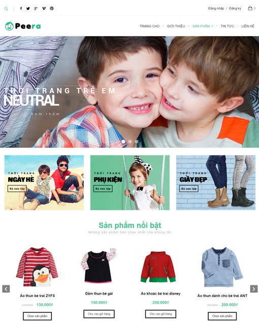 Website mẹ và bé Peera