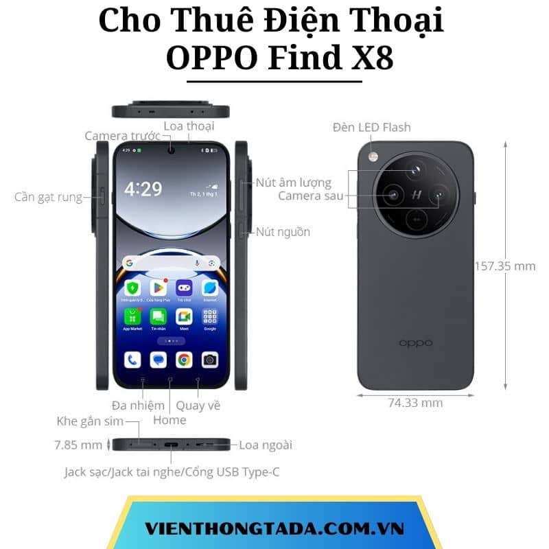 Cho Thuê Oppo Find X8 & Oppo Find X9 Pro Tại Hà Nội, Hải Phòng, Đà Nẵng, TP Hồ Chí Minh
