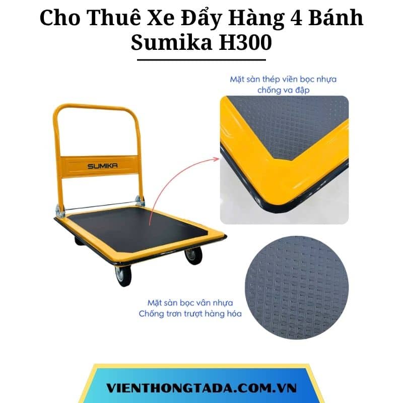 Cho Thuê Xe Đẩy Hàng 4 Bánh Sumika H300 Tại Hà Nội, Hải Phòng, Đà Nẵng, TP Hồ Chí Minh