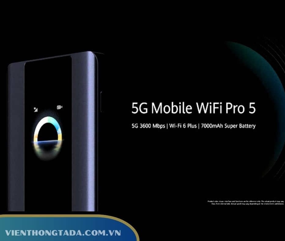 Huawei E6888-982 (Pro 5) | Bộ Phát WiFi Di Động 5G WiFi 6, Tốc Độ Cao 3600Mbps, Pin Khỏe 7000mAh, Màn Hình Cảm Ứng | Hàng Chính Hãng
