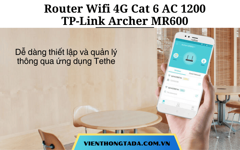 TP-Link Archer MR600 | Router Wifi 4G Cat 6 AC 1200| Băng Tần Kép, Tốc Độ 300Mbps, Kết Nối 64 Thiết Bị| Bảo hành 12 tháng