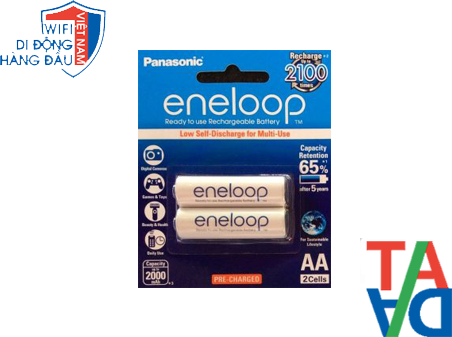 Pin sạc Panasonic Eneloop BK-3MCCE/2BV 2000mAh - 2 viên/vỉ