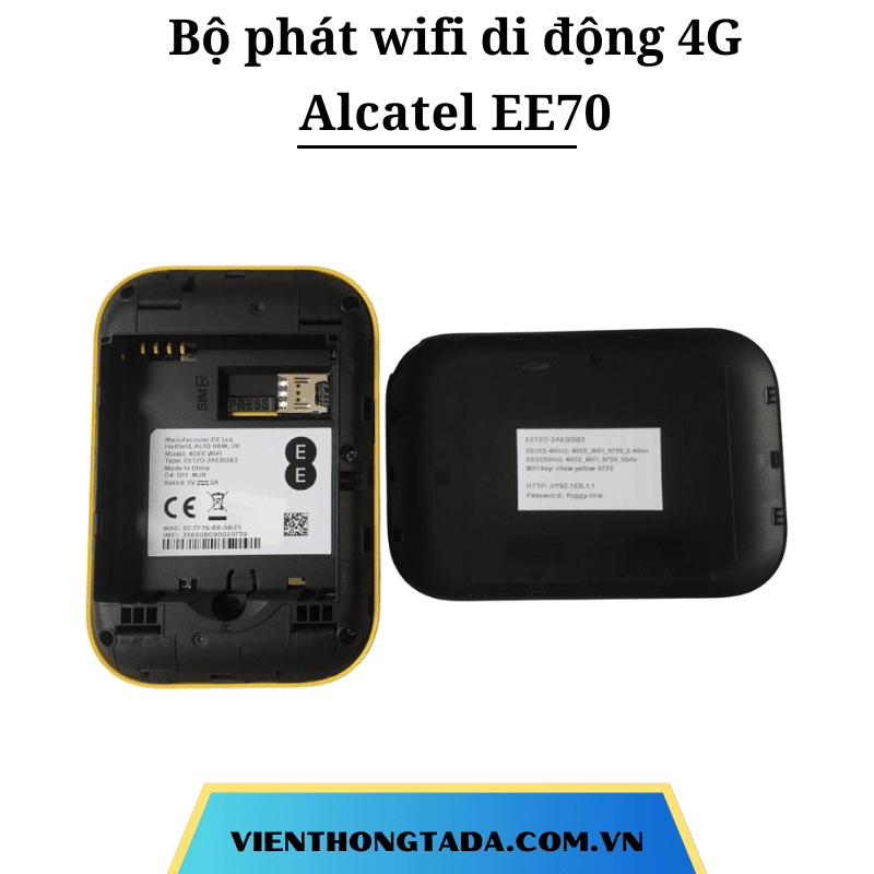 Alcatel EE70 | Bộ Phát Wifi Di Động 4G, 300Mbps, Pin lớn 2150mAh, Băng Tần Kép| Bảo hành 12 tháng