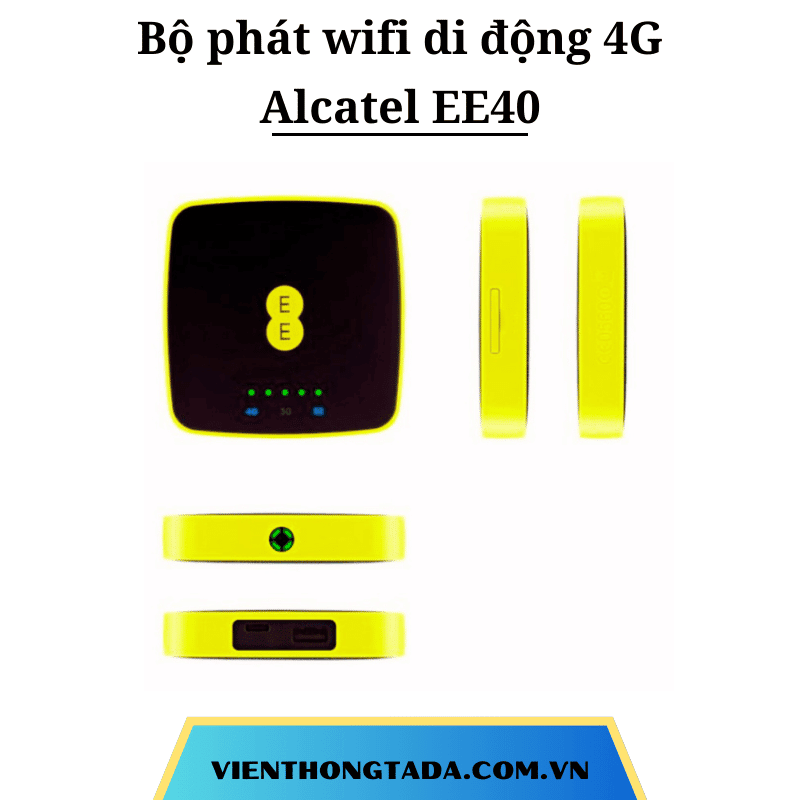 Alcatel EE40 | Bộ phát Wifi di động 4G, tốc độ 150Mbps, Pin 1500mAh, 15 thiết bị truy cập cùng lúc | Hàng Chính Hãng