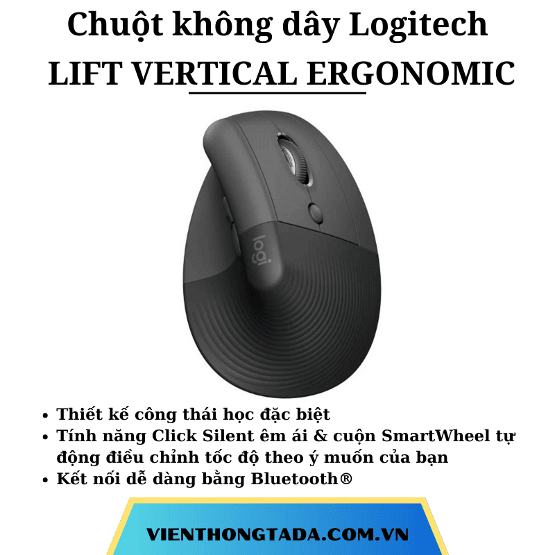 Chuột không dây Blutooth Logitech Lift Vertical Ergonomic