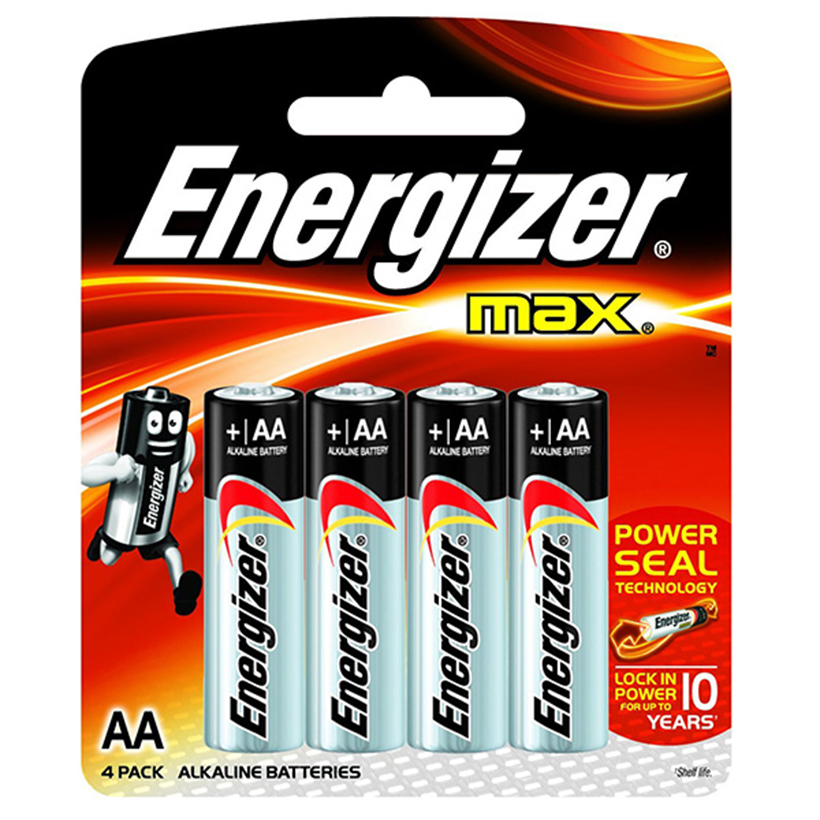 Pin tiểu AA LR6 Energizer Alkaline 1.5V vỉ 4 viên - Hàng chính hãng