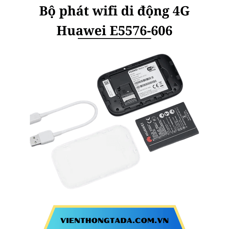 Huawei E5576-606 | Bộ Phát Wifi Di Động 4G 150Mbps, Pin 1500 mAh, 16 Thiết Bị Kết Nối Cùng Lúc | Bảo Hành 6 Tháng