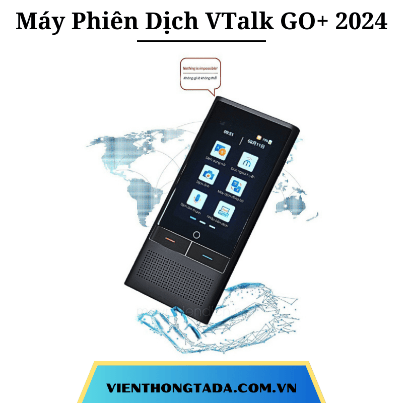 VTALK GO+ 2024 | Máy Phiên Dịch Cầm Tay| Dịch 138 Ngôn Ngữ, Dịch 2 Chiều, Pin 3000mAh.