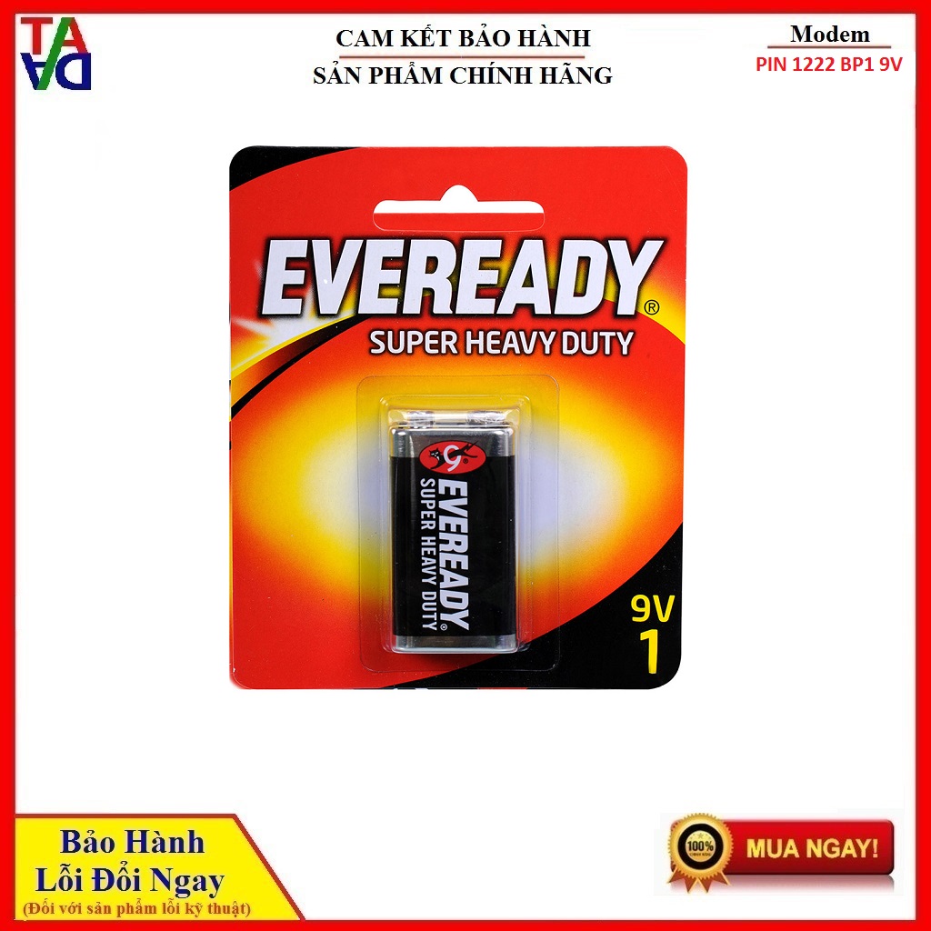 PIN EVEREADY SUPER HEAVY DUTY 1222 BP1 9V - HÀNG CHÍNH HÃNG