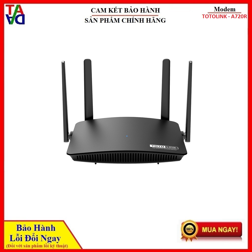 Router wifi băng tần kép AC1200 Totolink A720R - Hàng chính hãng - Bảo hành 24 tháng