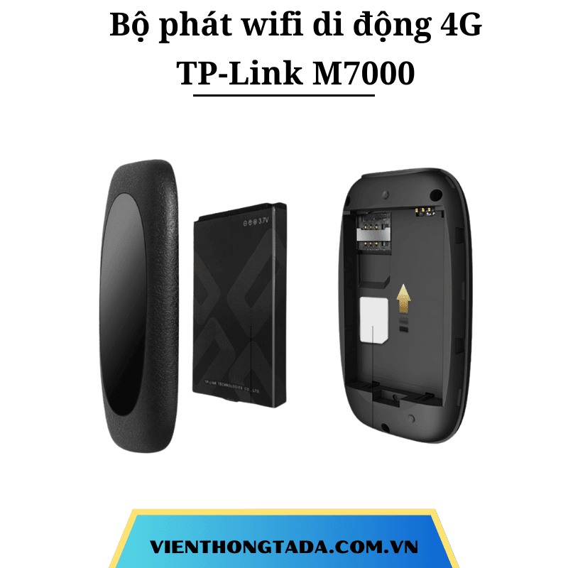 TP-Link M7000 | Bộ Phát Wifi Di Động 4G LTE Cầm Tay, 150Mbps, Pin 2000mAh, Kết Nối 10 Thiết Bị Cùng Lúc | Bảo hành 12 tháng